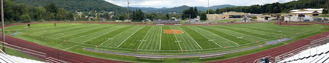 Aerial view of football field